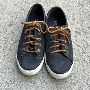 Navy Blue Genuine Leather Sperry Top-Sider Sneakers
